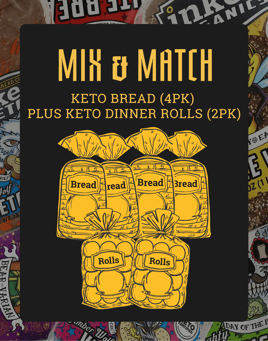 Keto Bread (4pk) plus Keto Dinner Rolls (2pk)