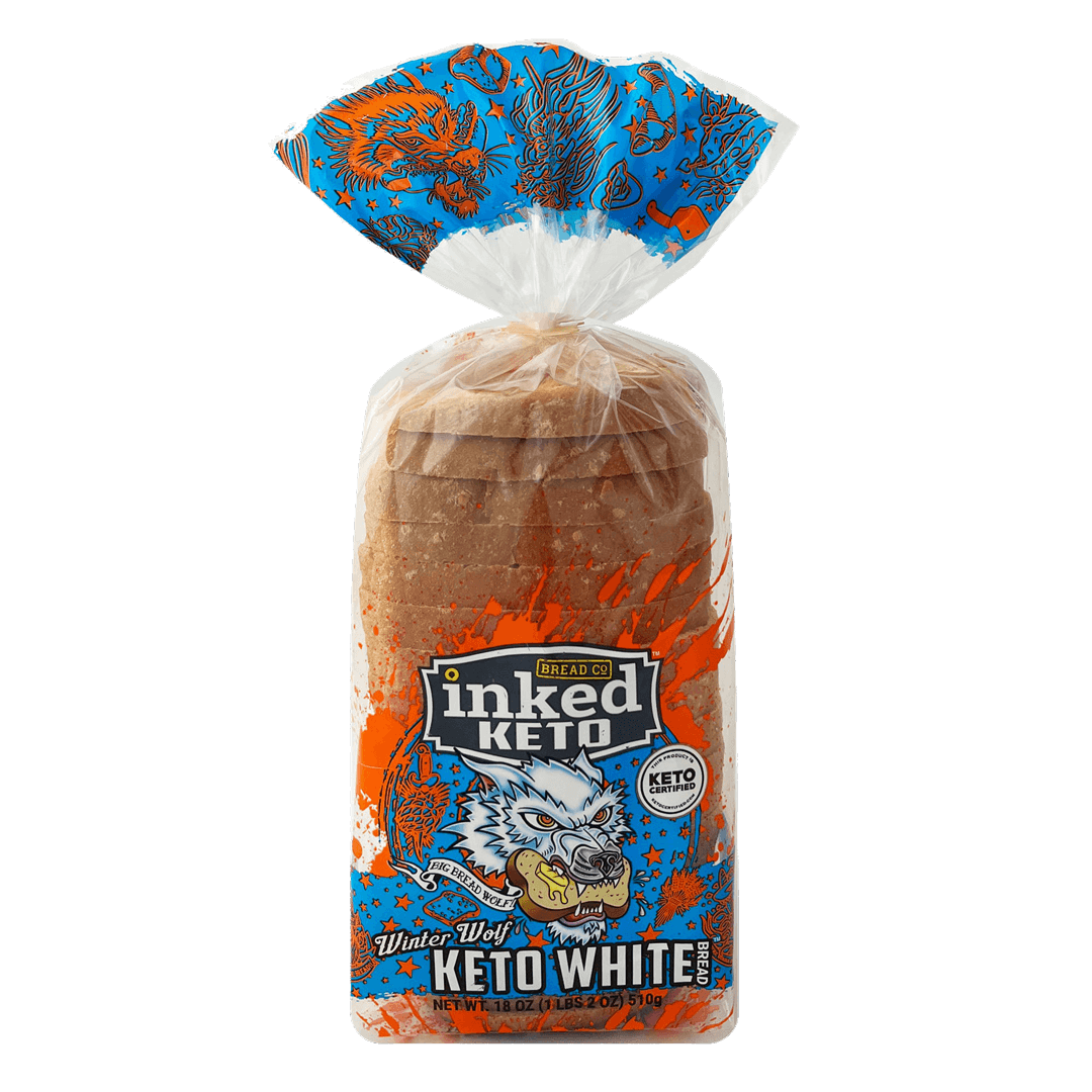 Package of Inked Bread's  Keto Winter Wolf White bread