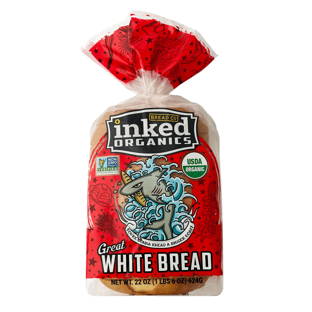 Package of Inked Bread's Great White bread