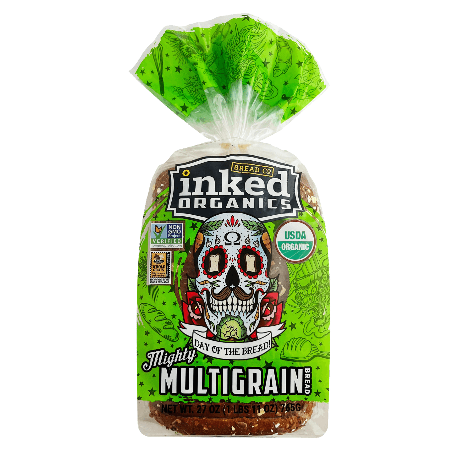 Package of Inked Bread's Organic Mighty Multigrain bread