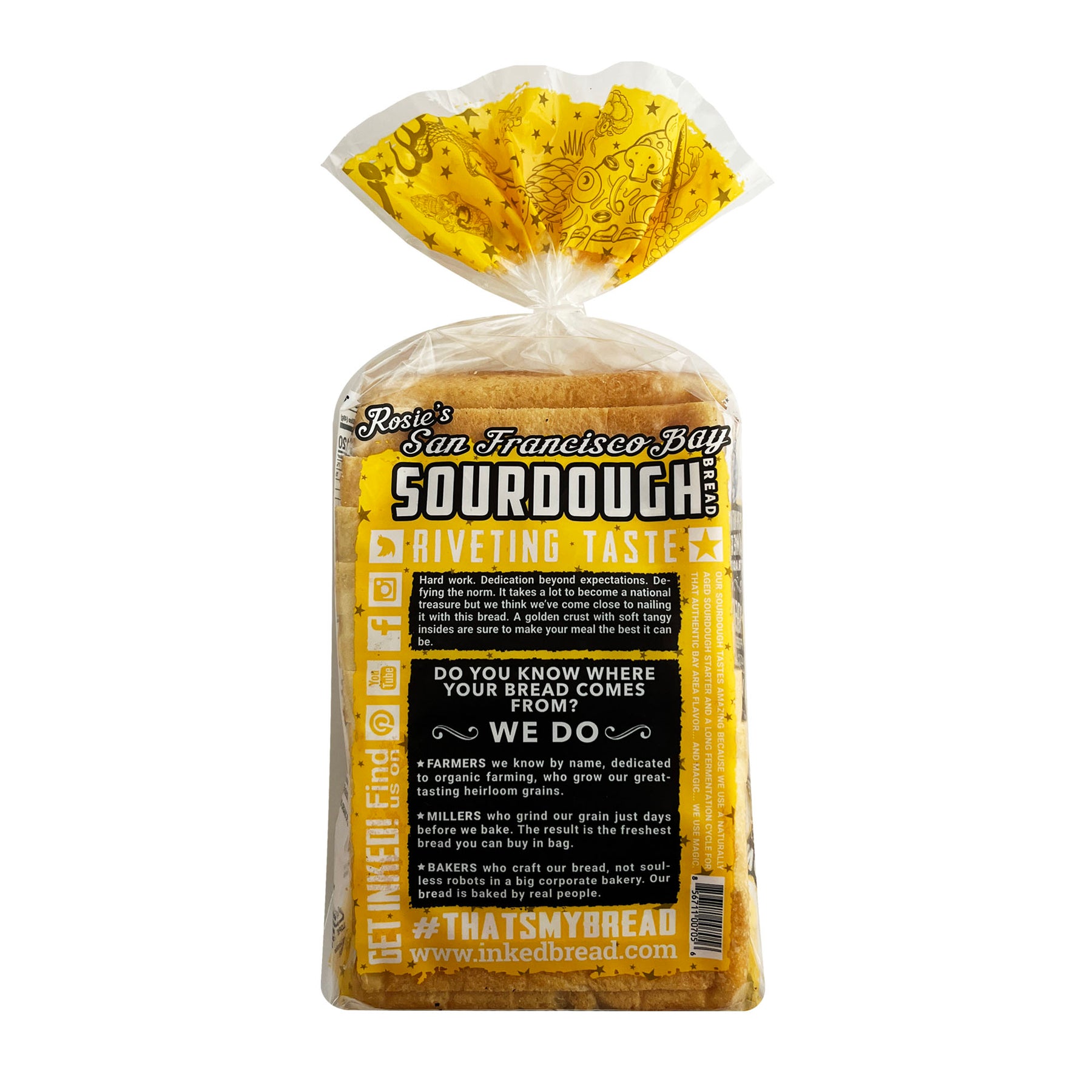 Rosie's San Francisco Bay Sourdough Inked Bread